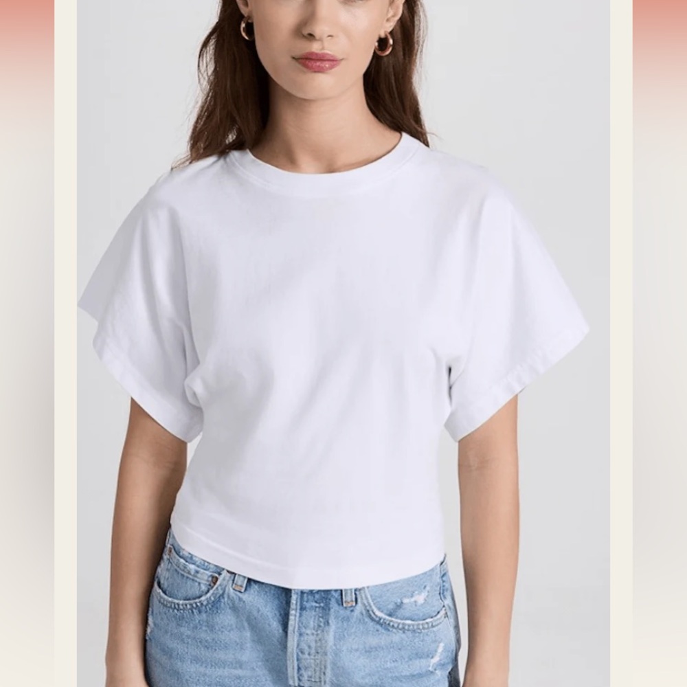 Agolde White Boxy Crop Short Sleeve Tee - Britt Tee. Like new, never worn.